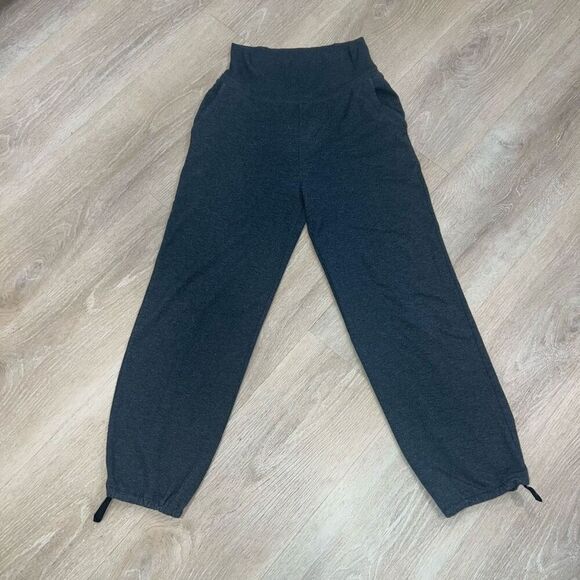 Aerie High Waist Thick Band Jogger Sweatpants Charcoal Gray, Juniors Medium - Picture 8 of 8